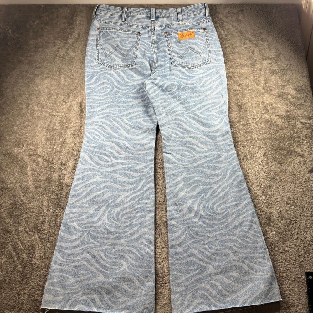 Wrangler Women Jeans Wanderer 622 High Rise Flare Zebra Print Denim 32x32 P285 - Picture 4 of 14